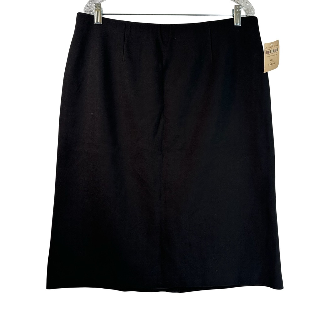 Coldwater Creek Ponte Holly Skirt Black Petite XL P16 NWT Lined Stretch
